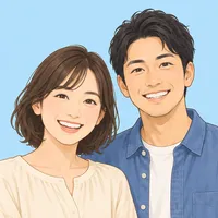 笑顔のご夫婦のイラスト